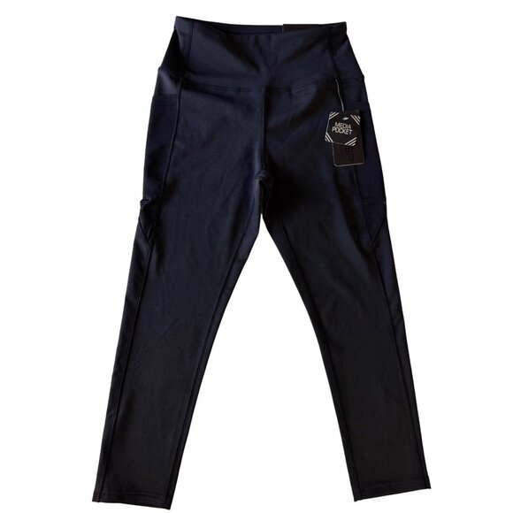 BSP High-Waist Capri Leggings W/Media Pocket Black Small Polyester/Spandex New - Picture 1 of 12